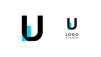 Bauhaus flat unique Letter U, color logo for business, tech apps, architectural brands. Minimal modular geometric design, simple modern branding. logotype vector