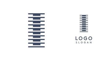 Abstract letter I logo with horizontal lines, logotype with striped effect for creative corporate branding, business identity, modern minimalist design. illustration. vector