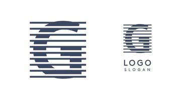 Abstract letter G logo with horizontal lines, logotype with striped effect for creative corporate branding, business identity, modern minimalist design. illustration. vector