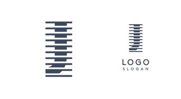 Abstract letter B logo with horizontal lines, logotype with striped effect for creative corporate branding, business identity, modern minimalist design. illustration. vector