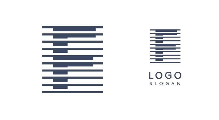 Abstract letter F logo with horizontal lines, logotype with striped effect for creative corporate branding, business identity, modern minimalist design. illustration.