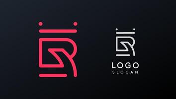 Stylized letter R, tech-inspired typography logo, unique extraterrestrial civilization symbol ancient inscriptions for creative branding, tech logo. Nordic runes monogram, abstract linear logotype vector