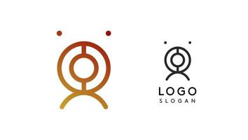 Stylized camera icon, tech-inspired typography logo, unique extraterrestrial civilization symbol ancient inscriptions for creative branding, tech logo. Nordic runes monogram, abstract linear logotype vector