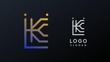 Stylized letter K, tech-inspired typography logo, unique extraterrestrial civilization symbol ancient inscriptions for creative branding, tech logo. Nordic runes monogram, abstract linear logotype vector