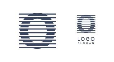 Abstract letter O logo with horizontal lines, logotype with striped effect for creative corporate branding, business identity, modern minimalist design. illustration. vector