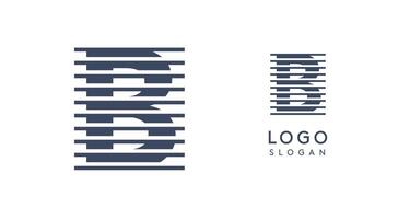 Abstract letter B logo with horizontal lines, logotype with striped effect for creative corporate branding, business identity, modern minimalist design. illustration. vector