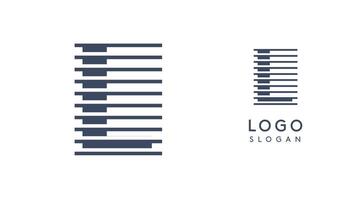 Abstract letter L logo with horizontal lines, logotype with striped effect for creative corporate branding, business identity, modern minimalist design. illustration. vector
