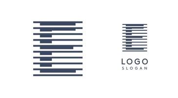 Abstract letter E logo with horizontal lines, logotype with striped effect for creative corporate branding, business identity, modern minimalist design. illustration. vector