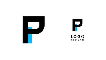 Bauhaus flat unique Letter P, color logo for business, tech apps, architectural brands. Minimal modular geometric design, simple modern branding. logotype vector