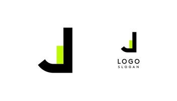 Bauhaus flat unique Letter J, color logo for business, tech apps, architectural brands. Minimal modular geometric design, simple modern branding. logotype vector