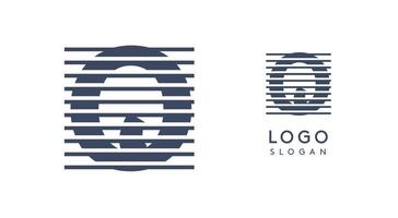 Abstract letter Q logo with horizontal lines, logotype with striped effect for creative corporate branding, business identity, modern minimalist design. illustration. vector