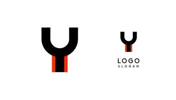 Bauhaus flat unique Letter Y, color logo for business, tech apps, architectural brands. Minimal modular geometric design, simple modern branding. logotype vector