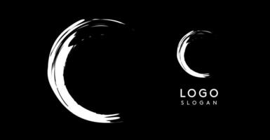 Brushstroke handdrawn letter C. Creative modern logo design, punk stylish initial logotype for corporate branding, business identity, and professional logos. illustration vector