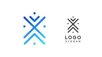 Stylized letter X, tech-inspired typography logo, unique extraterrestrial civilization symbol ancient inscriptions for creative branding, tech logo. Nordic runes monogram, abstract linear logotype vector
