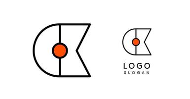 Abstract C letter logo with blue dots. Minimalist linear design, bold and clean letter monogram for corporate branding, tech startups, innovative businesses, and game apps. illustration. vector