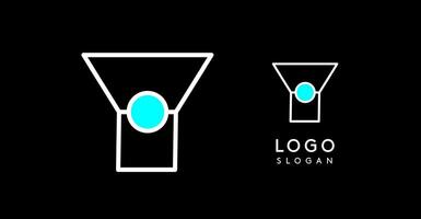 Abstract Y letter logo with blue dots. Minimalist linear design, bold and clean letter monogram for corporate branding, tech startups, security businesses, and game apps. illustration. vector