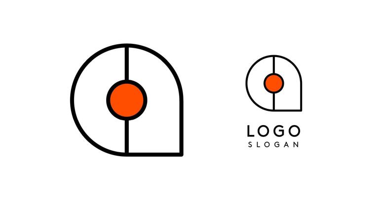 Abstract Q letter logo with blue dots. Minimalist linear design, bold and clean letter monogram for corporate branding, tech startups, security businesses, and game apps. illustration.