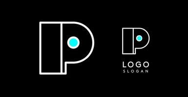 Abstract I letter logo with blue dots. Minimalist linear design, bold and clean letter monogram for corporate branding, tech startups, security businesses, and game apps. illustration. vector