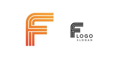 Letter F logo in gradient orange and black. Modern, sleek, abstract design ideal for corporate branding, business identity, and professional use. Flat, minimalistic, geometric illustration vector