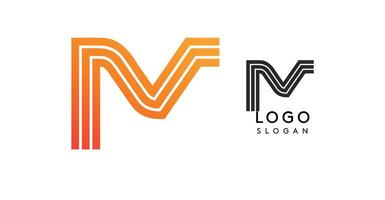 Bold letter N logo design with gradient orange lines and black version. Modern, stylish, and professional emblem for branding, corporate identity, and marketing materials. illustration. vector
