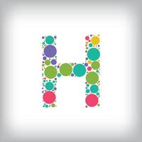 Letter H made of creative colored dots or filled with circles. Creative fonts with unique symbols. illustration. vector