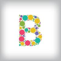 Letter B made of creative colored dots or filled with circles. Creative fonts with unique symbols. illustration. vector
