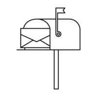 Mail box icon on white background. vector