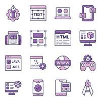 Set of Designing and Programming Flat Icons vector
