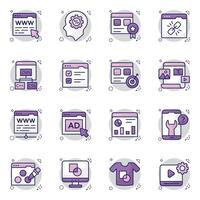 Set of Website Designing Flat Icons vector