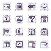 Set of Designing Flat Icons vector