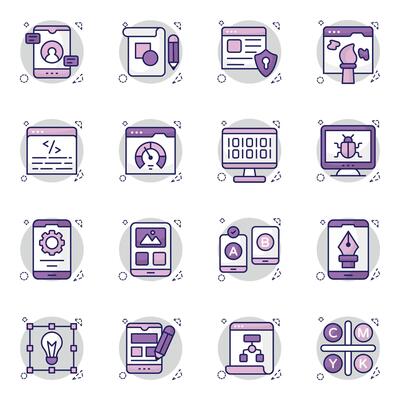 Set of Design and Art Flat Icons