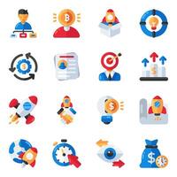 Set of Launch Flat Icons vector
