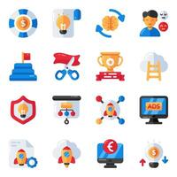 Set of Startup and Launch Flat Icons vector
