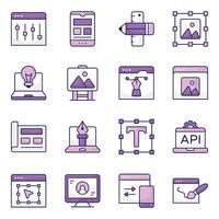 Set of Designing Flat Icons vector