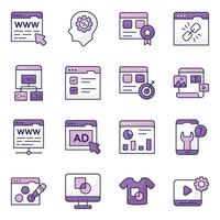 Set of Website Designing Flat Icons vector