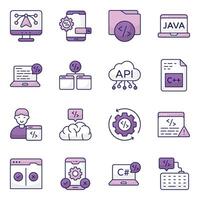 Set of Graphic Designing Flat Icons vector