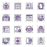 Set of Designing and Programming Flat Icons vector