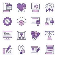 Set of Design Tools Flat Icons vector
