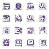 Set of Web and Creativity Flat Icons vector