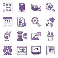 Set of Web and Creativity Flat Icons vector