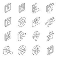 Set of User Interface Linear Icons vector