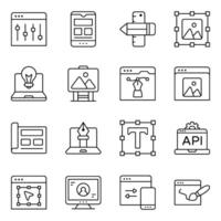 Set of Designing Linear Icons vector