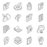 Set of Creativity Linear Icons vector