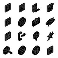 Set of User Interface Solid Icons vector