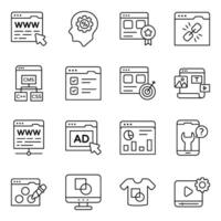 Set of Website Designing Linear Icons vector