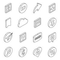 Set of Ui and Ux Linear Icons vector