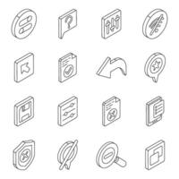 Set of Interface Linear Icons vector