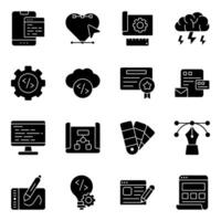Set of Design Tools Solid Icons vector