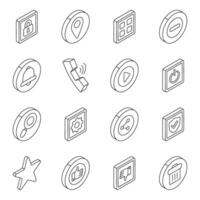 Set of Ux Linear Icons vector
