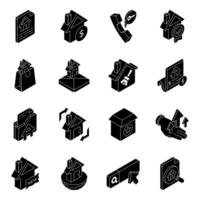 Set of Property Solid Icons vector